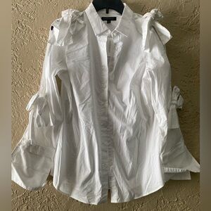 New!Banana Republic tie bow sleeve poplin shirt.